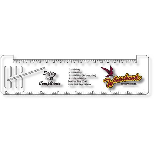 Logbook Ruler .030 Clear Co-Polyester Plastic (2.25 x 8.5),Screen-printed