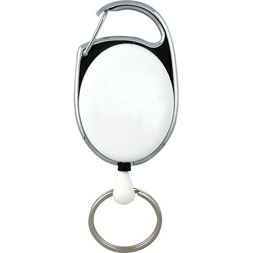 24 Carabiner Style Retractable Badge Reel - No Imprint with slip clip and  split ring