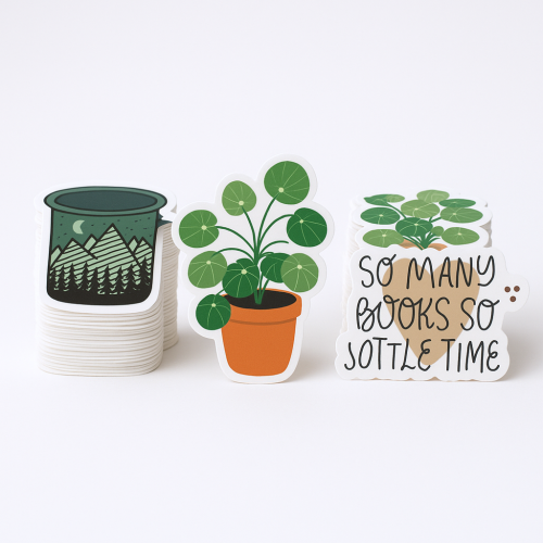 Custom Shape Decals for outdoor use Four colour process - .004 White Matte Vinyl / high performance adhesive
