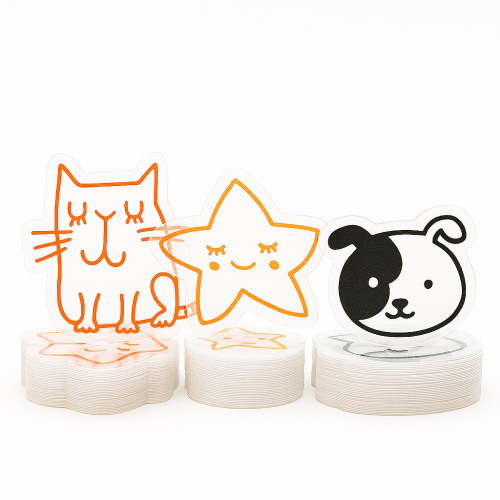 Custom Shape Decals Screen-printed - .008 Clear Cling Vinyl / static face