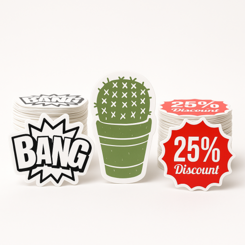 Custom Shape Decals Screen-printed - .008 White Cling Vinyl / static back