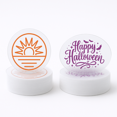 Custom Shape Decals Screen-printed - .0025 Clear Premium Vinyl / std adhesive