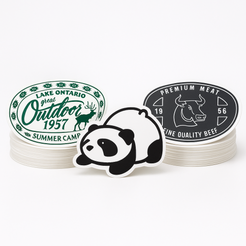 Custom Shape Decals Screen-printed - .004 White Vinyl / high performance opaque adhesive