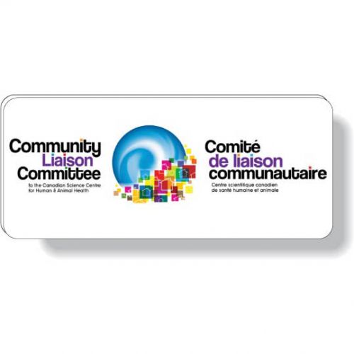 .050 White Plastic Magnetic Badge / rectangle (1.5" x 3.5") 4CP