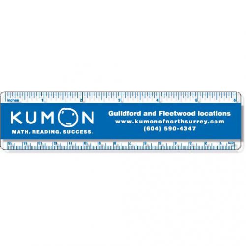 .040 Clear Copolyester Ruler / round corners (1.5" x 6.25") Screen-printed