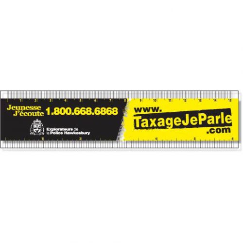 .040 Clear Copolyester Ruler / square corners (1.5" x 6.25") Screen-printed