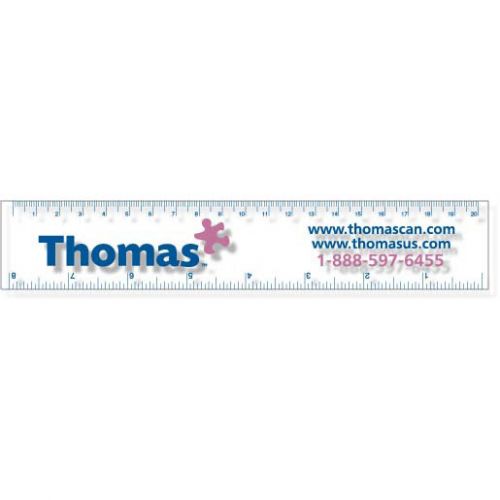 .060 Clear Copolyester Ruler / square corners (1.5" x 8.25") Screen-printed