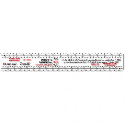 .040 Clear Copolyester Ruler round corners (1.75" x 12.25") Screen-printed