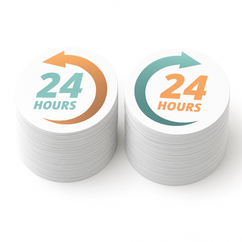 .003 Custom Shape White Double-sided Window Decals with built-in light block / permanent adhesive - Four colour process