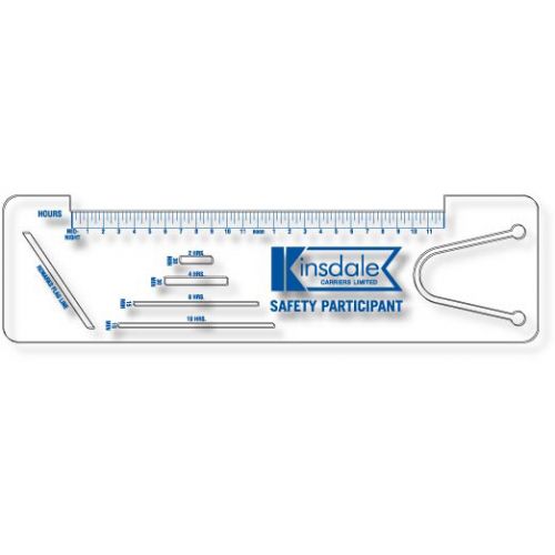 Logbook Ruler .040 Clear Co-Polyester Plastic, 2.25" x 8.125", Screen-printed
