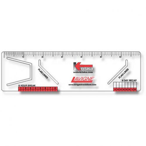 Logbook Ruler .020 Clear Co-Polyester Plastic, (2" x 7.125"), Screen-printed