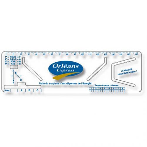 Logbook Ruler .040 Clear Co-Polyester Plastic, (2.125" x 7.125"), Screen-printed