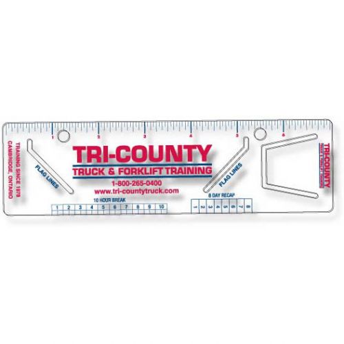 Logbook Ruler .020 Clear Co-Polyester Plastic (2" x 7.125"), Screen-printed