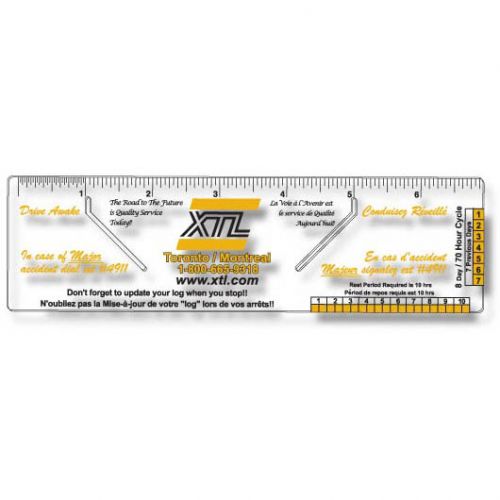 Logbook Ruler .020 Clear Co-Polyester Plastic (2" x 7.125"), Screen-printed