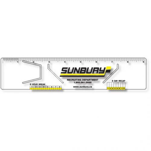 Logbook Ruler .030 Clear Co-Polyester Plastic, (2" x 9.25"), Screen-printed