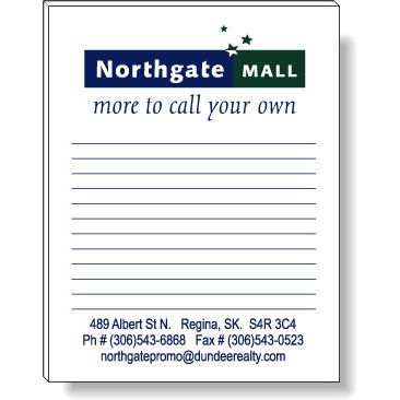50 Sheet Note-Pad (4.25" x 5.5") 2 custom PMS colours