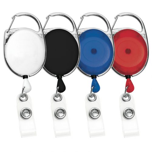 Product image showing color choices, Color: White, Black. Transparent Blue, Transparent Red, Unprinted/without decoration