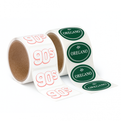 Stock Shape White Matte Roll Labels