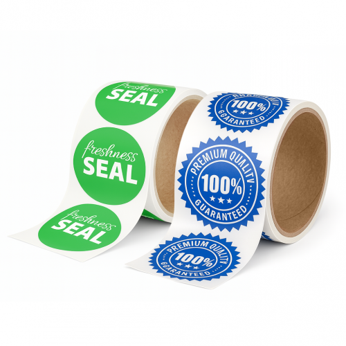 Stock Shape White Gloss Removable Adhesive Roll Labels
