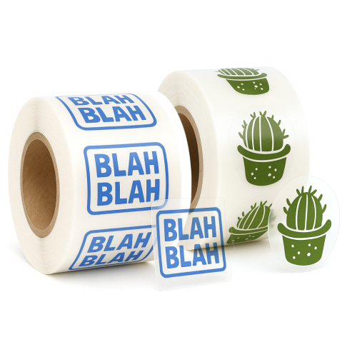 Stock Shape Clear Gloss Polypropylene Roll Labels