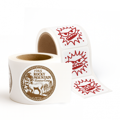 Stock Shape White Matte Polypropylene Roll Labels