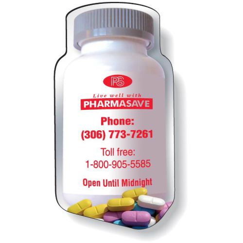 Stock Magnet / Medicine Bottle (1.66" x 3.125") 4CP & varnish
