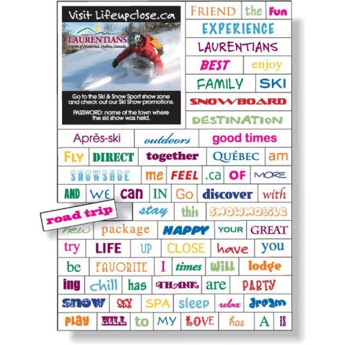 Magnetic Word Set / 74 pieces (4" x 5.625") 4CP & varnish