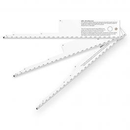 .060 White Styrene Folding Ruler, 3 pieces, Screen-printed (1.57